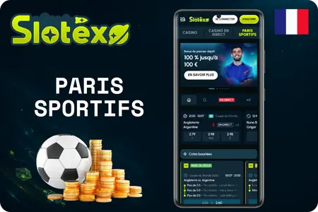Interface dédiée aux paris sportifs Slotexo Casino